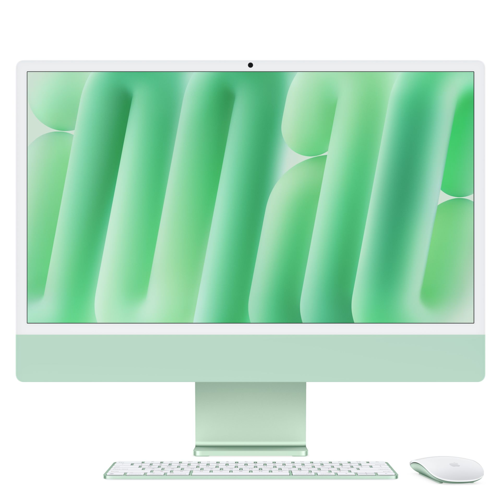 [MWUE3D/A] Apple iMac 24‘‘ CTO M4 8-Core (Gigabit Ethernet,TID.Num.) (Grün, 256GB SSD Speicher)